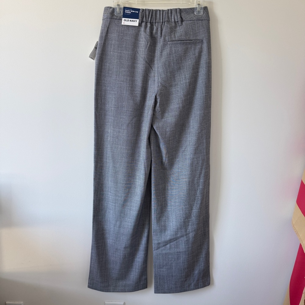 Old Navy Gray Heather Taylor Wide Leg Trousers Suit Pants Extra High Rise Small - Picture 5 of 8